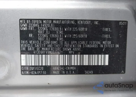 2021 Toyota Rav4 Hybrid Xse from USA, damaged, VIN 4T3E6RFVXMU037621
